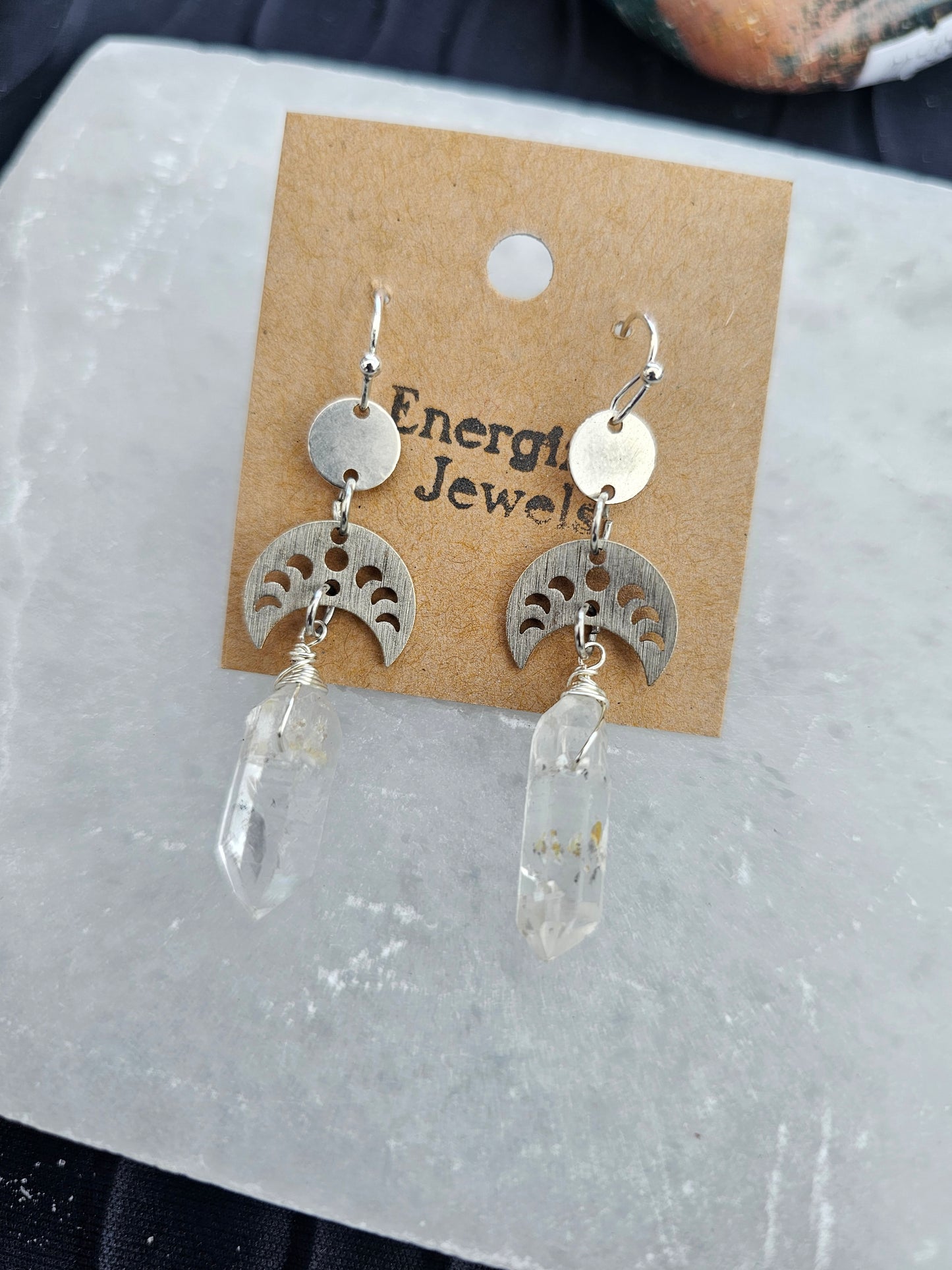 Selene Moon Phase Quartz Earrings