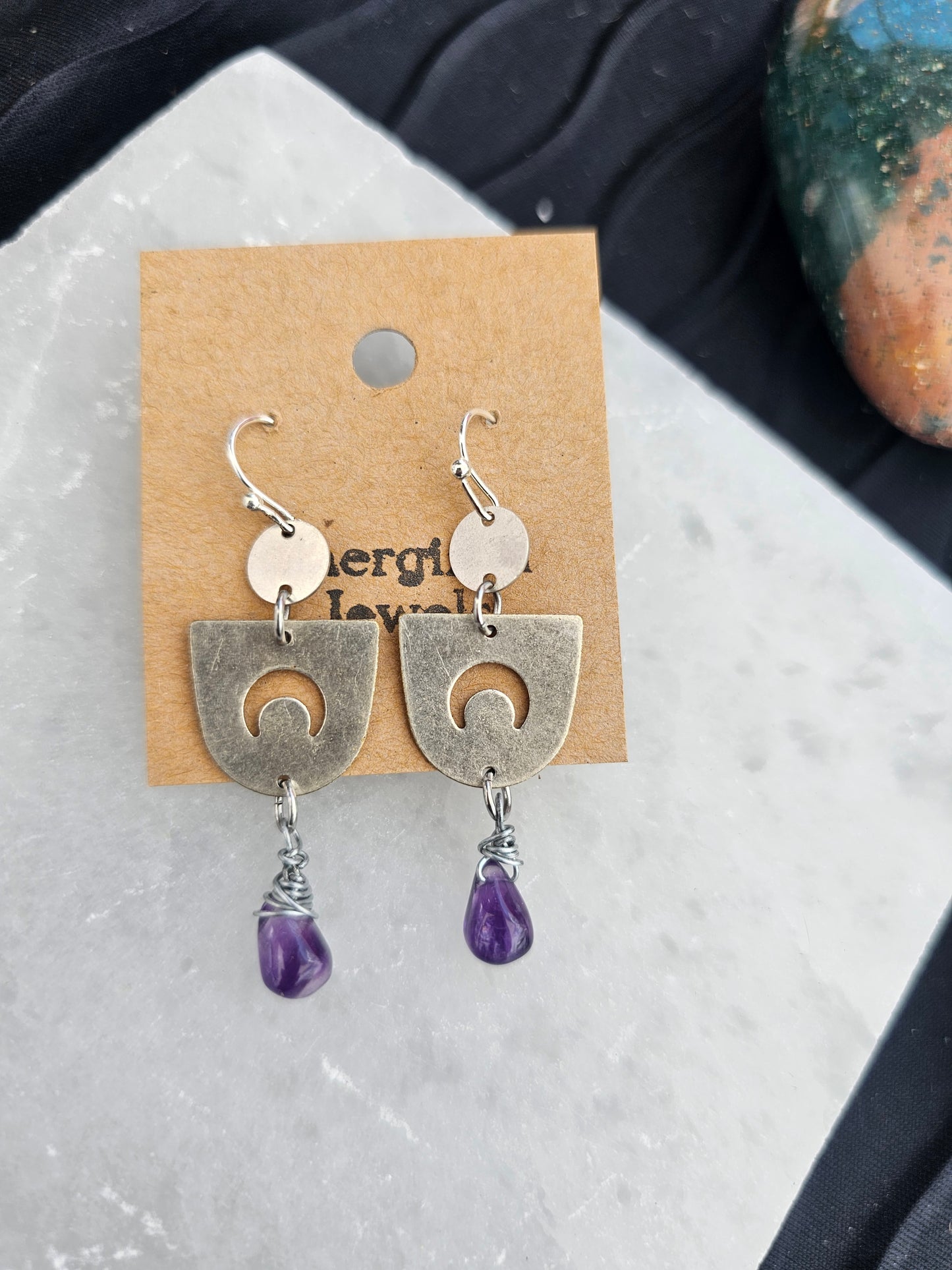 Amethyst Moon Goddess Earrings