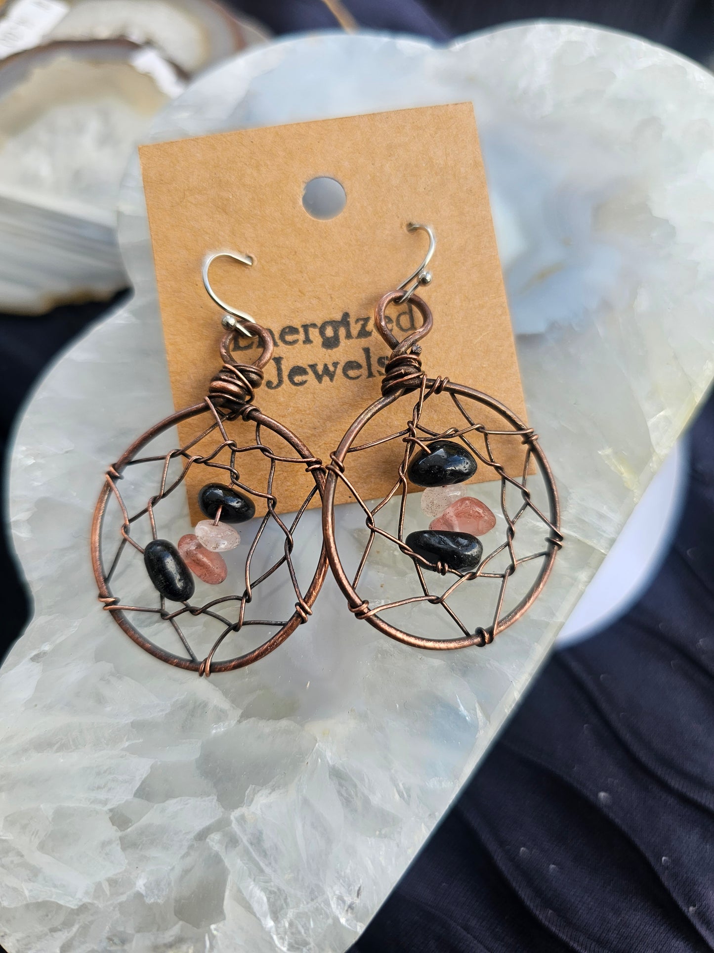 Obsidian Dreamcatcher Earrings
