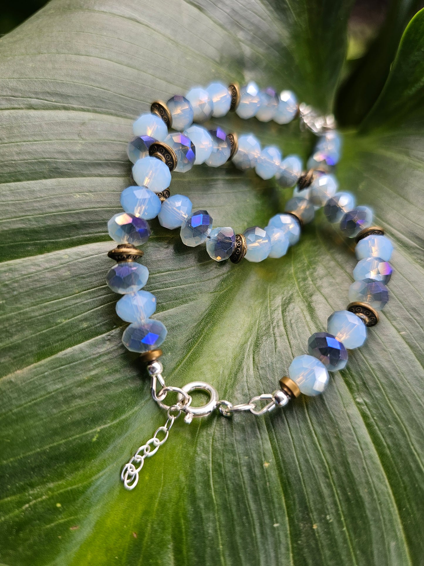 Blue and Gold Sterling Silver Bracelet