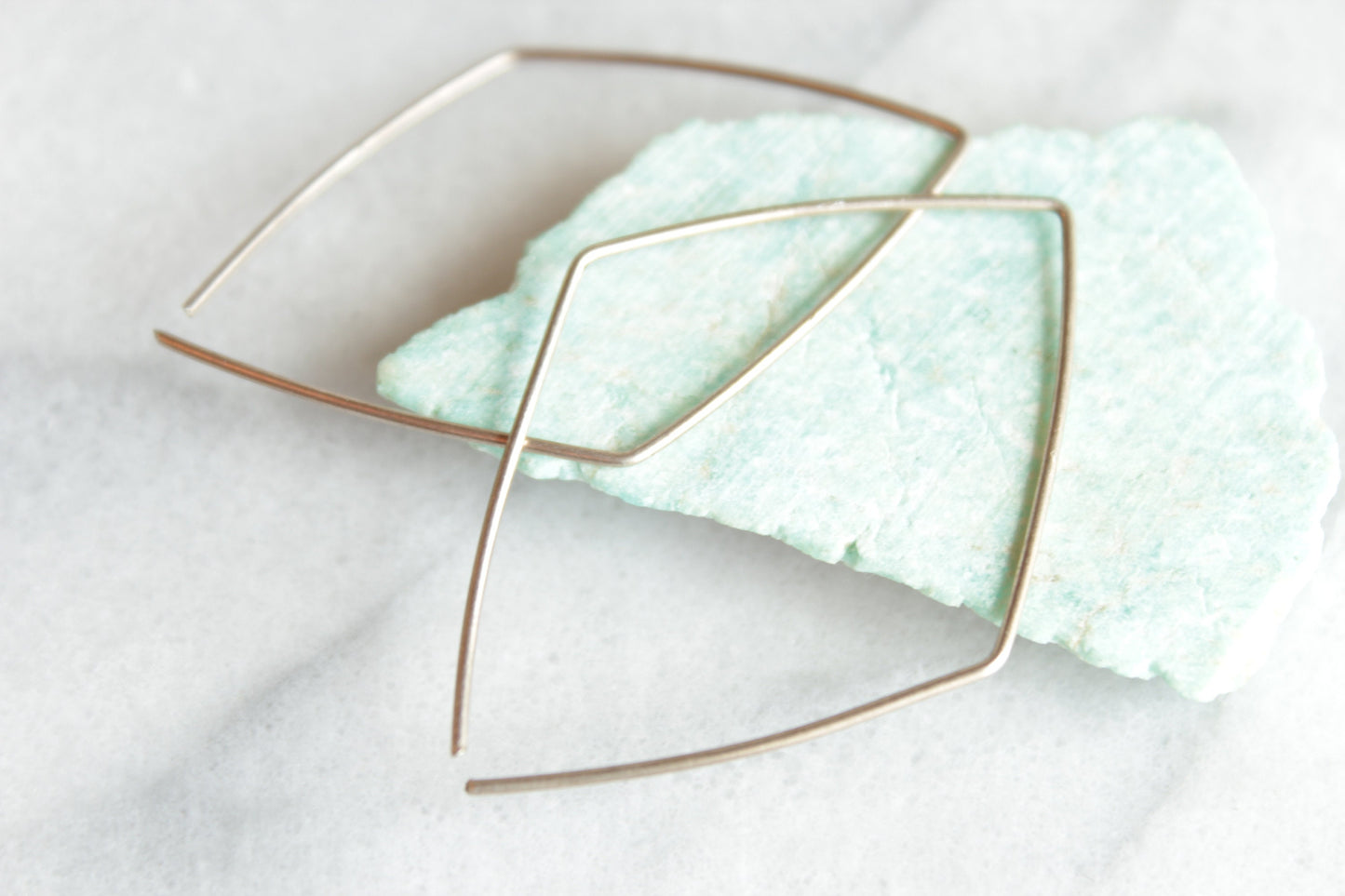 Pull Through Threadered Boho Earring | Hand Formed Threader Earrings | Minimalist Backless Diamond Earrings | Lightweight Threader Earrings