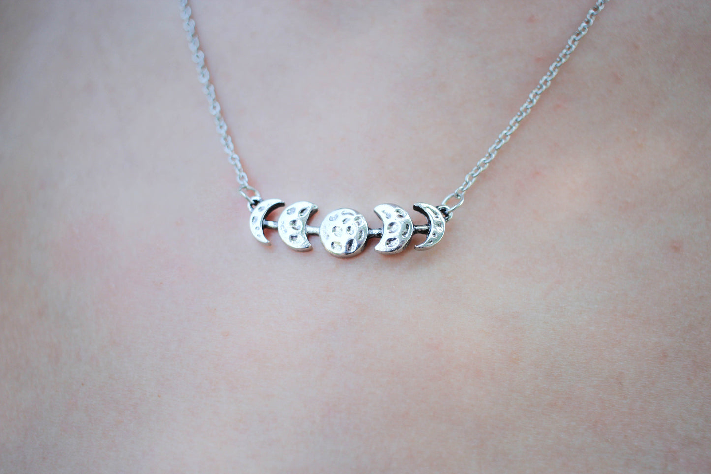 Moon Necklace - Moon Phase Necklace | Silver Moon Necklace | Moon Jewelry Gifts for Her Gifts under 20 | Crescent Moon Necklace