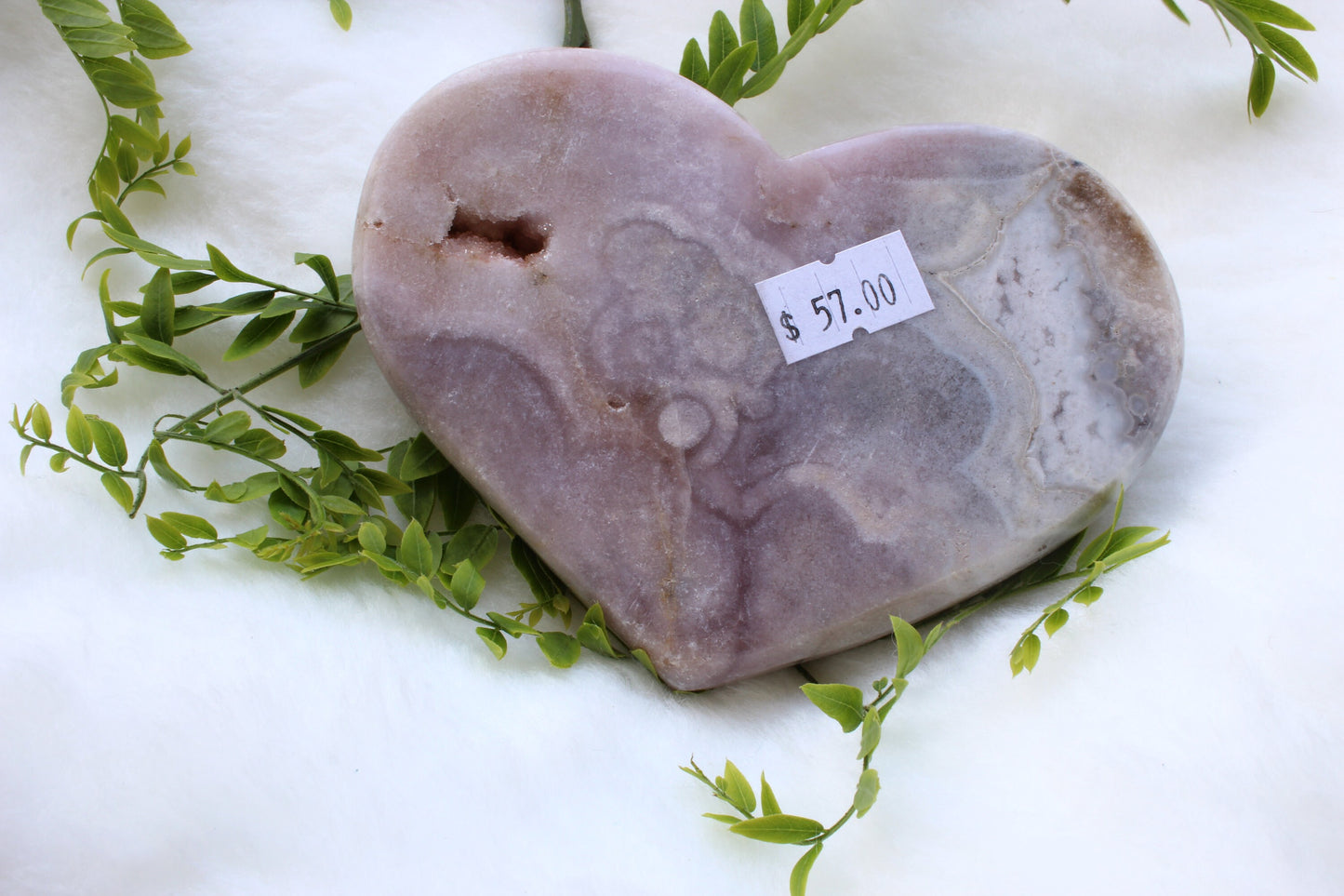 Lavender Heart Crystal - Pink Amethyst Heart - Quartz Crystal Heart Shaped Crystals - Heart Shaped Stones