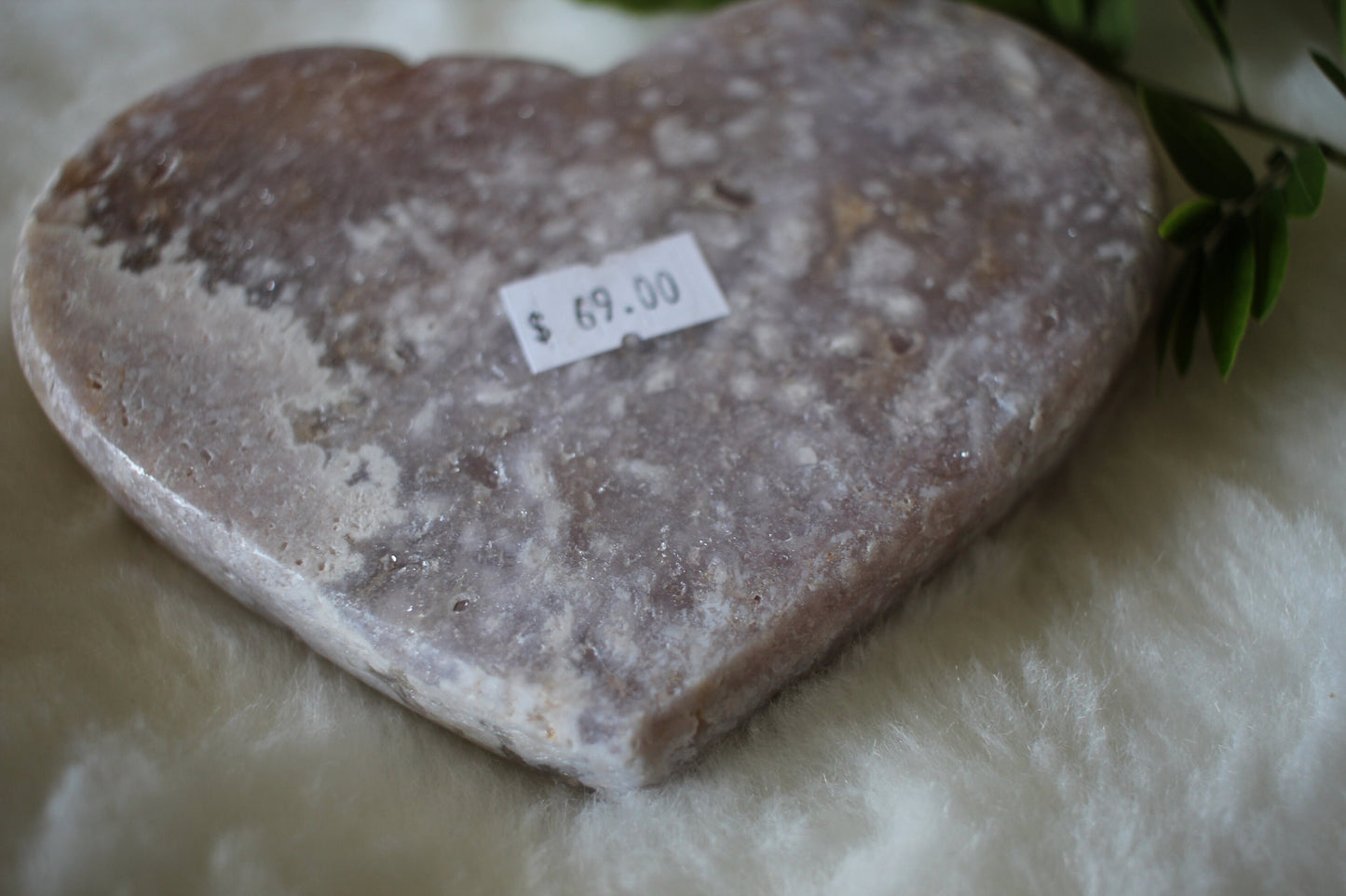 Large Lavender Heart | PINK AMETHYST | Pink Druzy Heart Decor | Crystal Healing | Yoga - Meditation