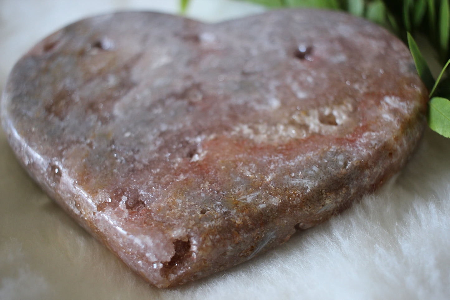 Extra Large Crystal Heart | Pink Amethyst Druzy Heart | Energized Crystals