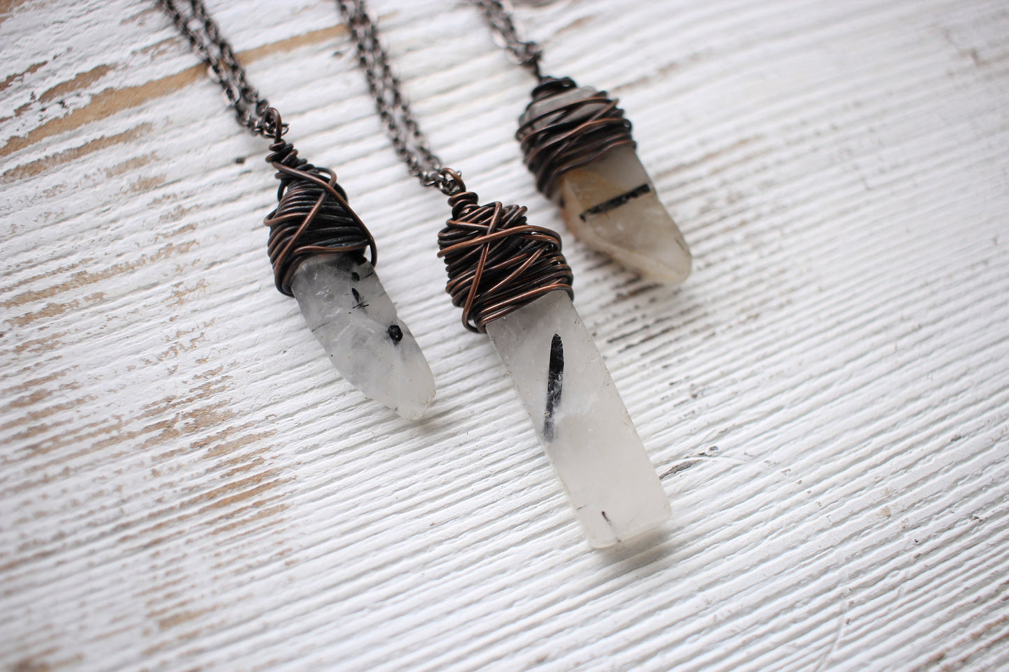 Black Tourmaline Quartz Necklace - Clear Quartz Necklace - Gemstone Jewelry - Master Healer and Spiritual Connection