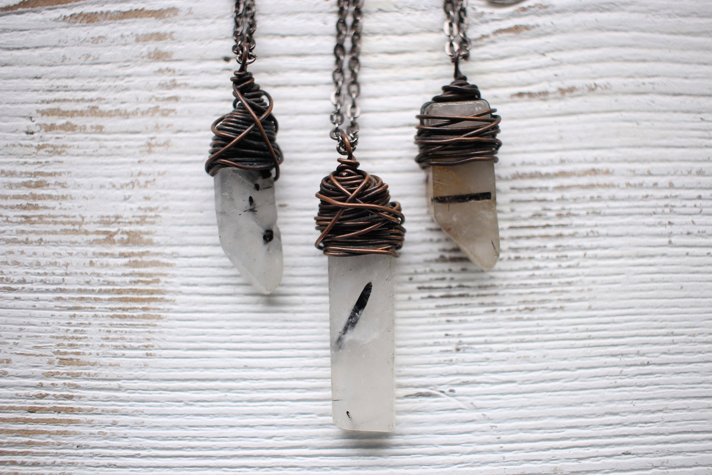 Black Tourmaline Quartz Necklace - Clear Quartz Necklace - Gemstone Jewelry - Master Healer and Spiritual Connection