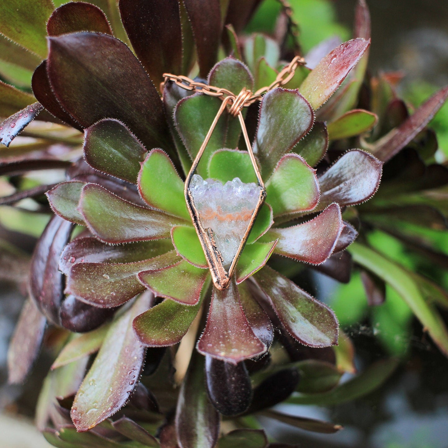 Electroform Amethyst Necklace | Crystal Healing Amethyst, Calming Master Healer | Raw Purple Amethyst Crystal Necklace