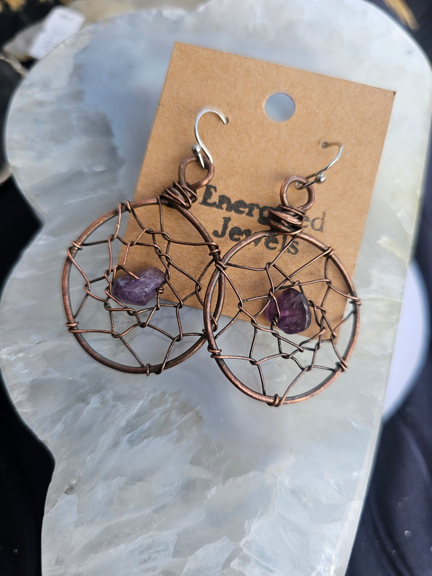 Amethyst Dreamcatcher Earrings