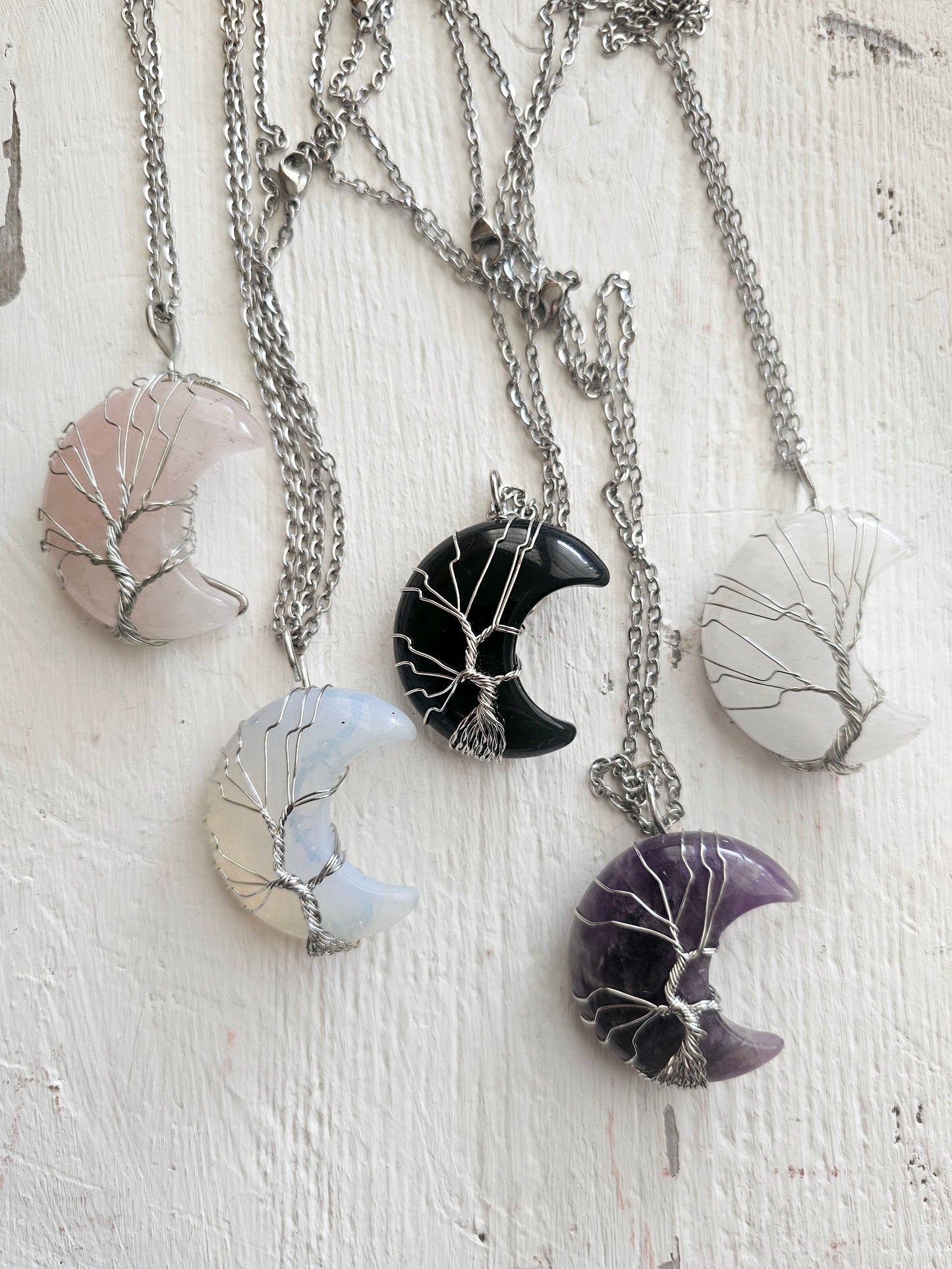 Tree of life Moon Necklace