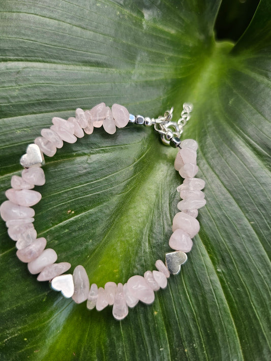 Rose Quartz Sterling Bracelet