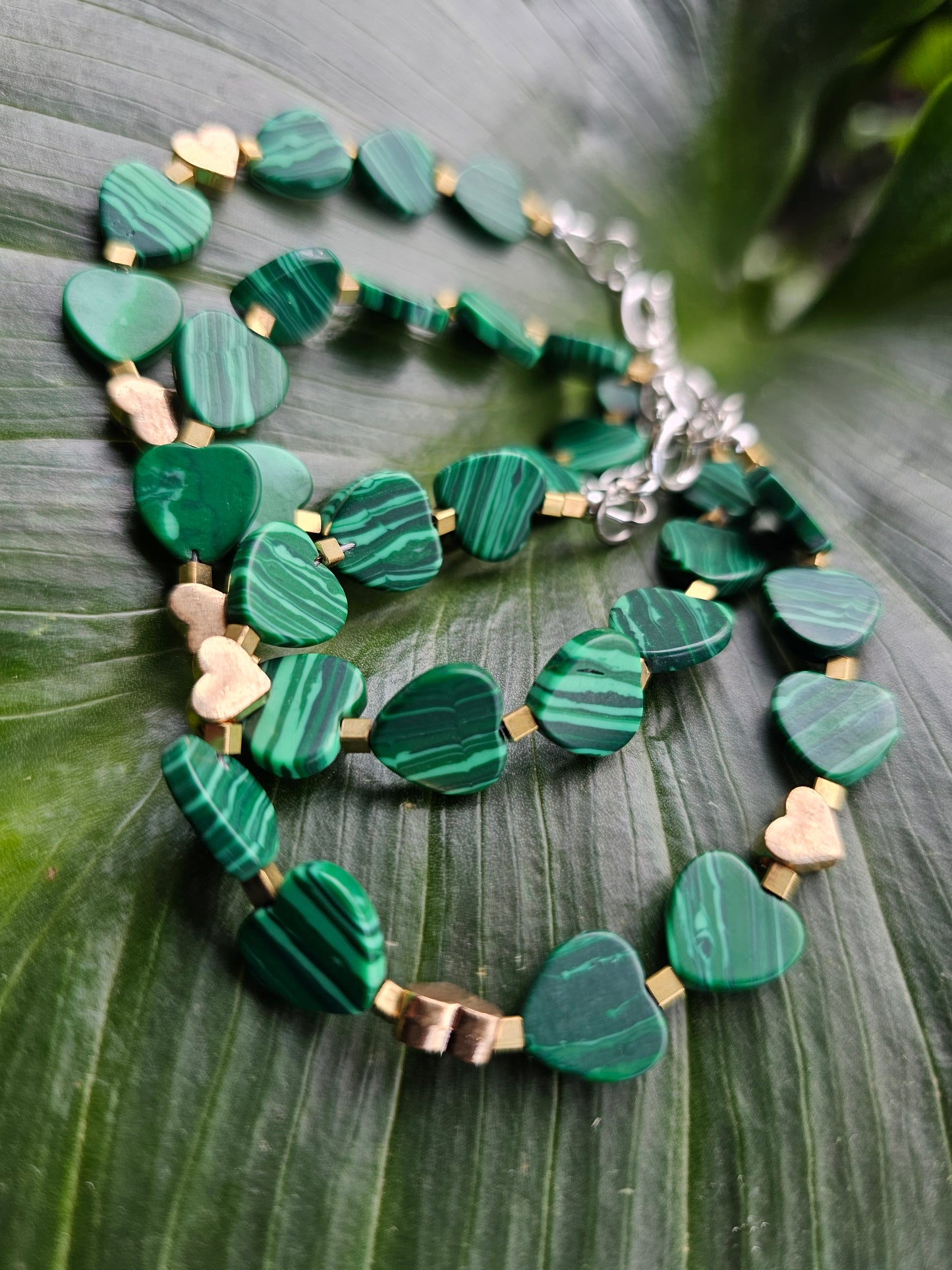 Green Heart Sterling Bracelet