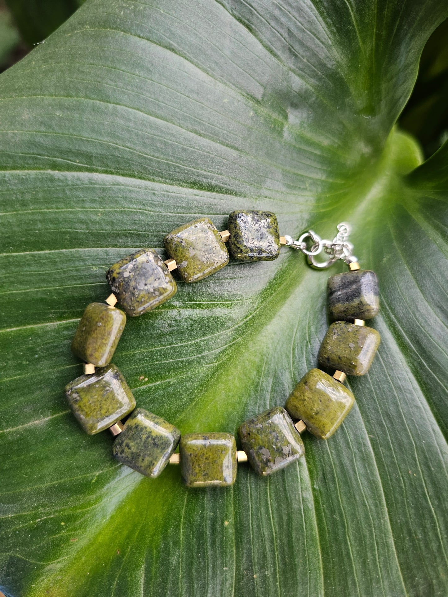 Jade Sterling Silver Bracelet