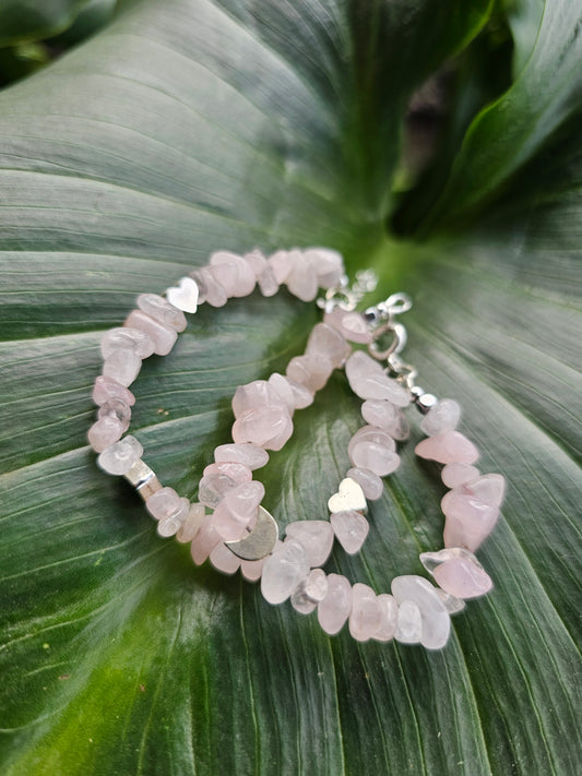 Pink Moon Rose Quartz Sterling Silver Bracelet