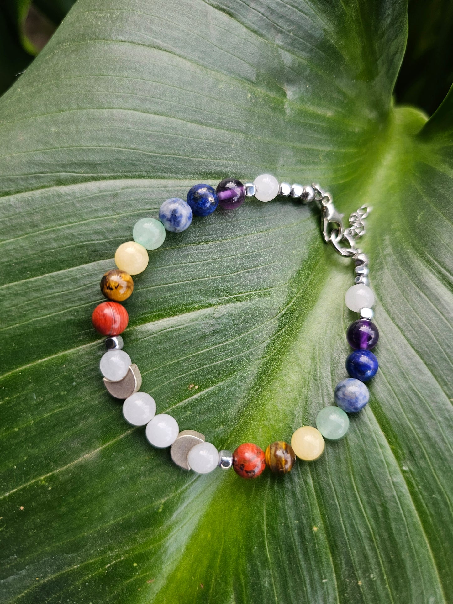 Double Chakra🌙 Sterling Silver Bracelet