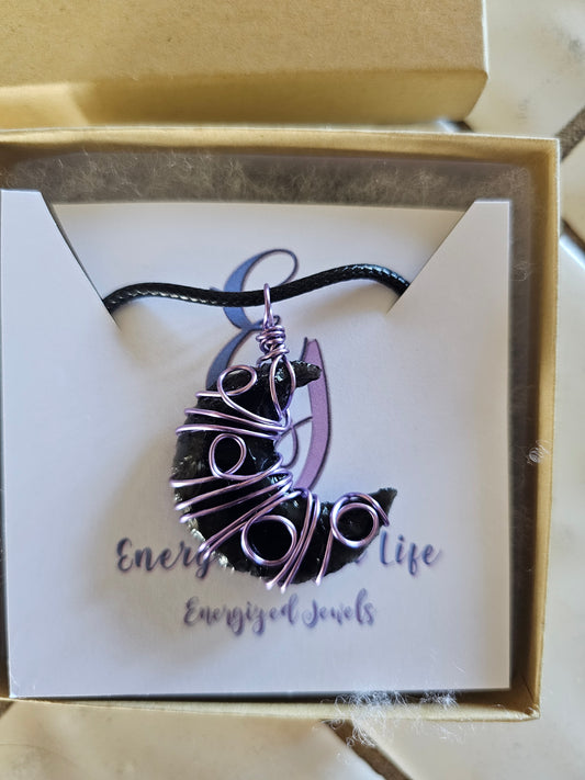 Obsidian Moon wrapped in purple
