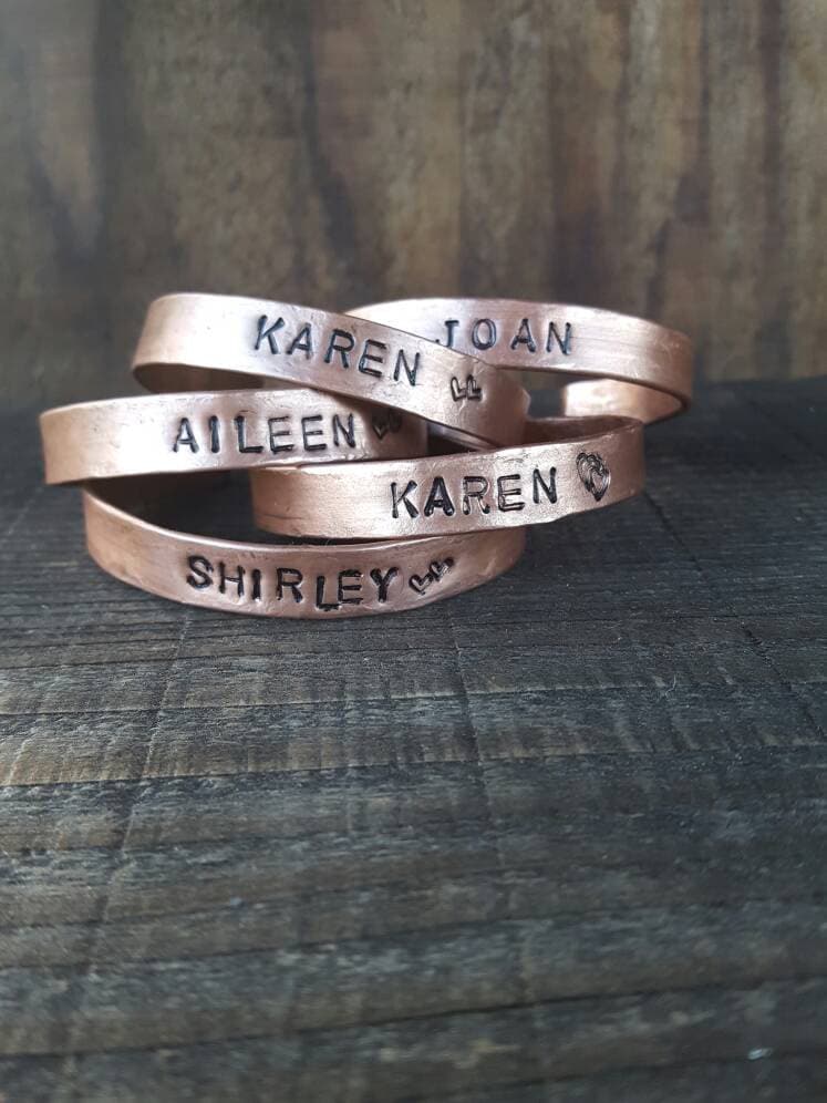 Copper Bracelet, Personalized Copper Bracelet, Monogrammed Copper Cuff, Monogram Bracelet, Customized Copper Bracelet, Stacked Bracelets