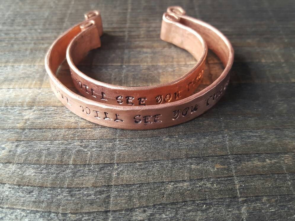 Grateful Dead Love Will See You Through Bracelet | Mom and Me Bracelet Set | Dad and Me Set | Hand stamped Copper Musical Lyric Bracelet Set