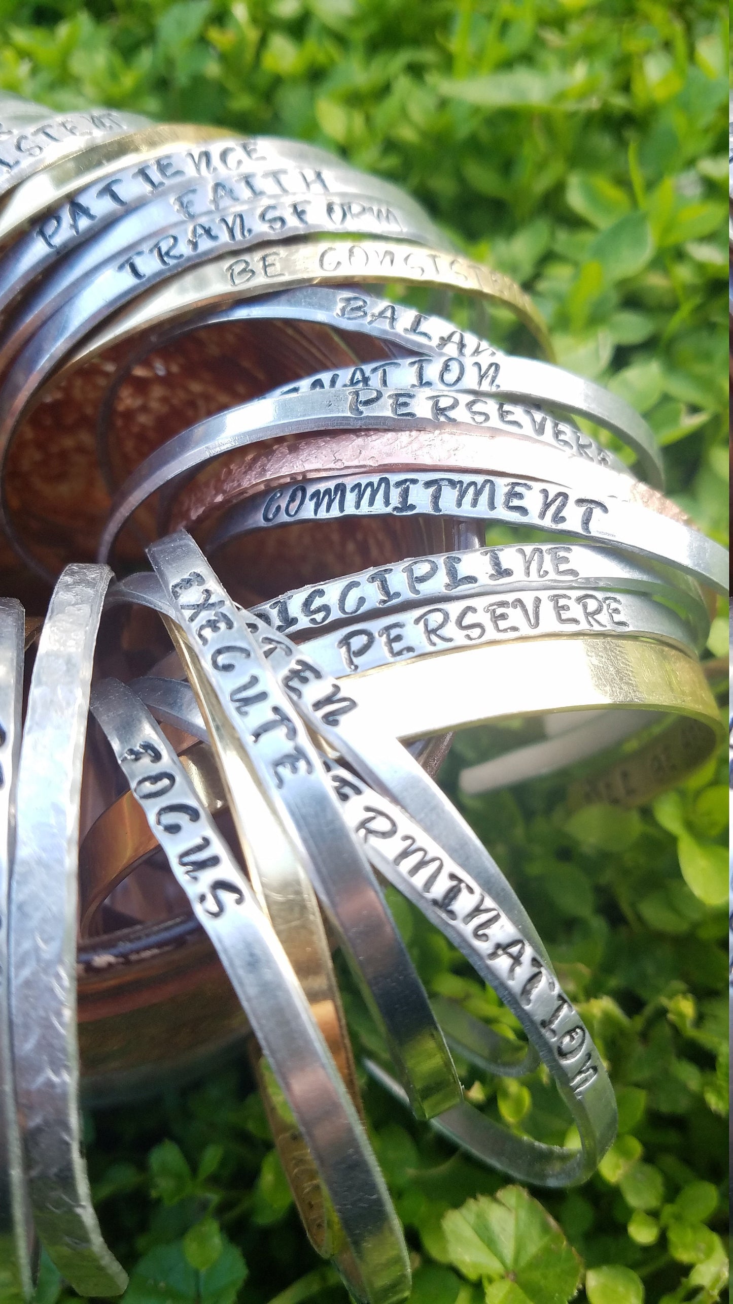 Word Bracelet Inspirational Word Bracelet | Secret Message Bracelet | Hand Stamped Silver Inspiration Bracelet | Personalized Bracelet