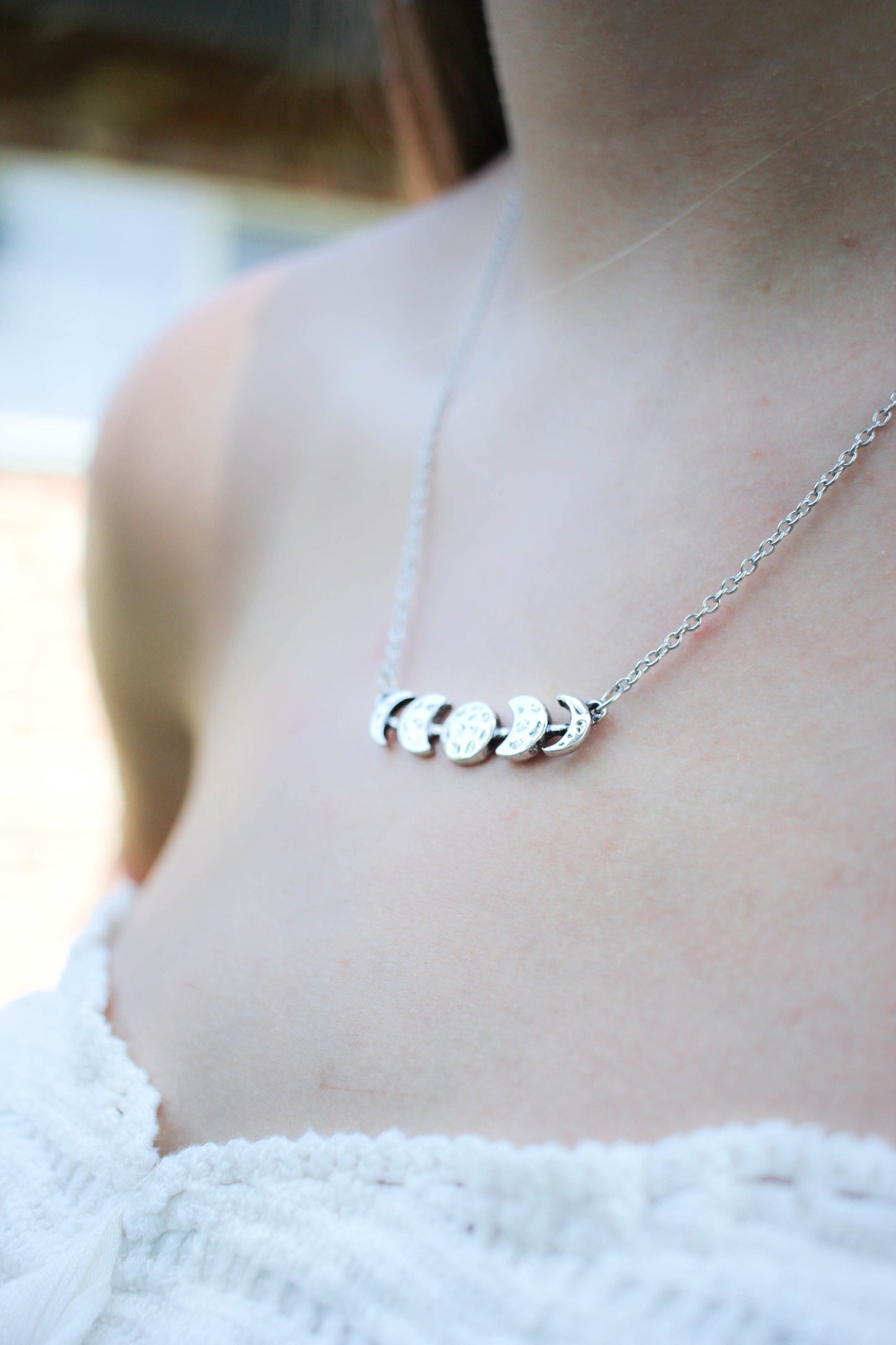 Moon Necklace - Moon Phase Necklace | Silver Moon Necklace | Moon Jewelry Gifts for Her Gifts under 20 | Crescent Moon Necklace
