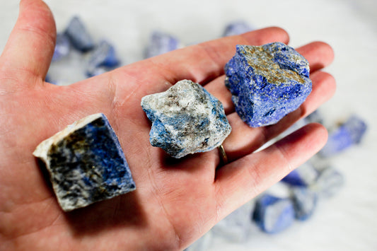 Lapis Lazuli with Pyrite Natural Rough Stones | Raw Blue Lapis Lazuli | Natural Rough Healing Stones | Blue Stones Sparkling Pyrite