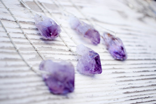 RAW CRYSTAL Necklace for Women - Raw Amethyst -Amethyst Necklace | Raw Crystal Jewelry | Amethyst necklace - Gift for Her - Gifts under 20