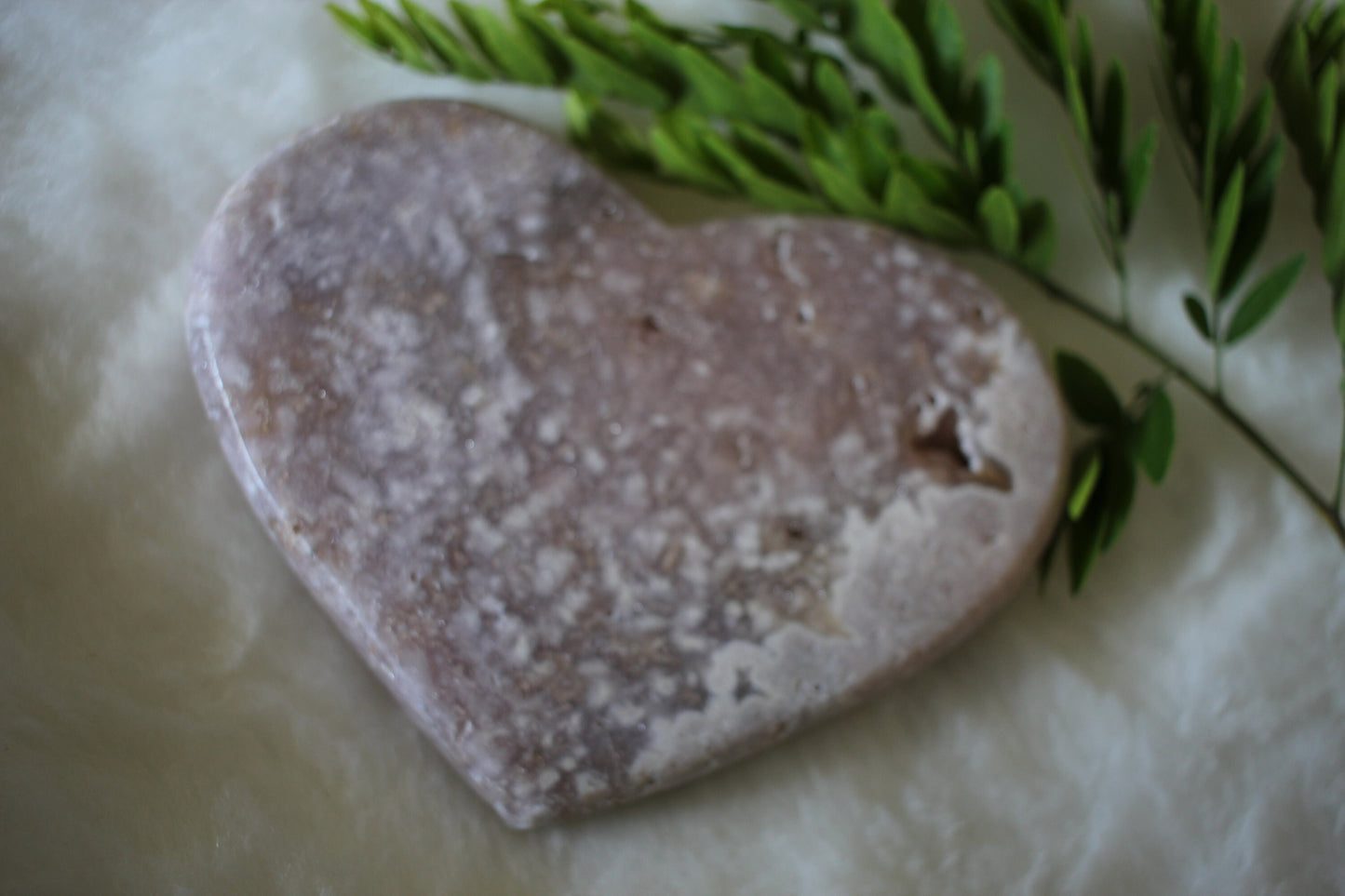 Large Lavender Heart | PINK AMETHYST | Pink Druzy Heart Decor | Crystal Healing | Yoga - Meditation