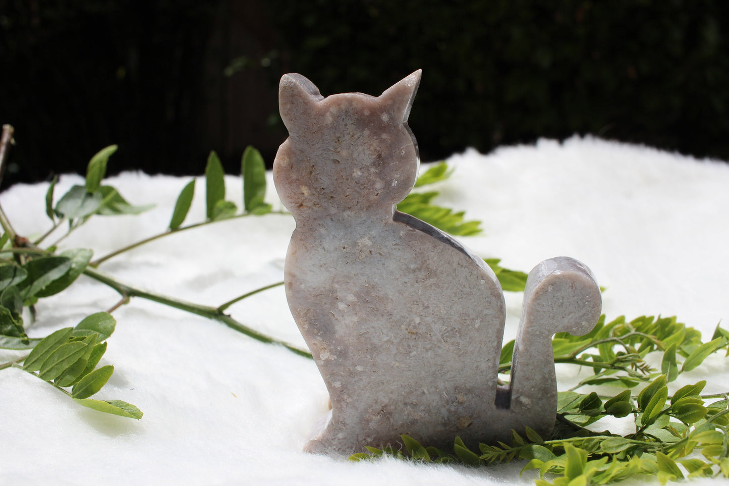 CATS | Natural Hand carved Crystal Cats - PINK AMETHYST from Brazil | Sparkling Glitter Cat | Crystal Healing for Love