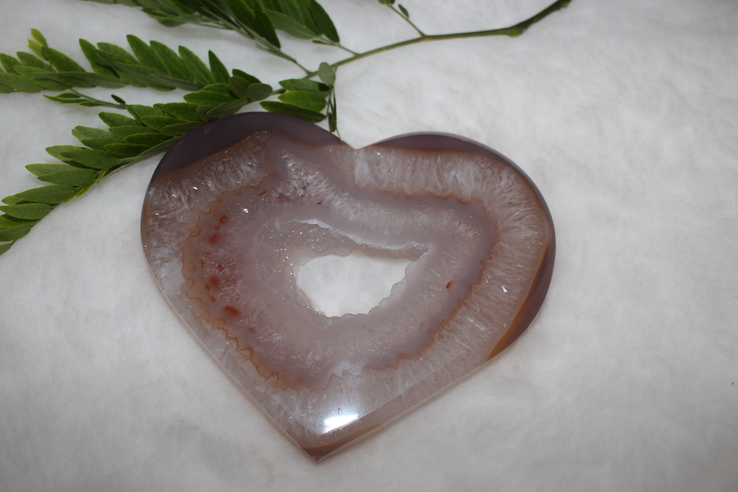 Large Crystal HEART | Druzy Heart | Master Healer Agate Crystal | Crystal Carved Polished Crystal Healing - Energized Crystals