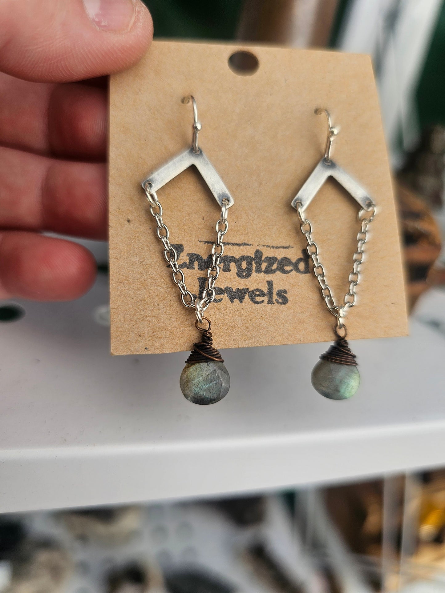 Silver Crystal Earrings | Labradorite Goddess Earrings |  Silver Earrings | Crystal Earrings | Blue Gemstone Earrings